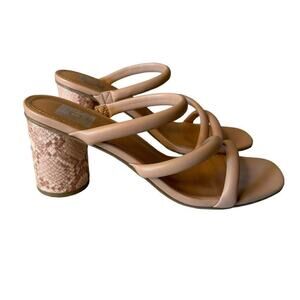 Dolce Vita Myla Sandals Size 9 Reptile Pattern Tan Strappy 3 Inch Heels